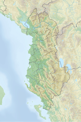 Map showing the location of Divjakë-Karavasta National Park