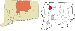 East Granby's location within the Capitol Planning Region and the state of Connecticut