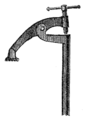 Illustration of a screwed holdfast from Cassell's Carpentry and Joinery (1907)