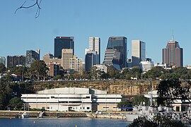 HMAS Waterhen with the North Sydney skyline in the background