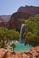 Image 2Presence of colloidal calcium carbonate from high concentrations of dissolved lime turns the water of Havasu Falls turquoise. (from Properties of water)