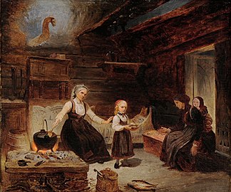 Interior with Women and Children (c. 1860)
