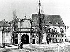Alte Peterskirche und Peterstor von Süd, vor 1860