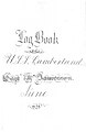 Cover of USS Cumberland log book, 1848