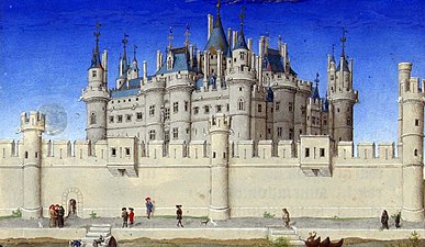 The Louvre in the 15th century, from the Très Riches Heures du Duc de Berry