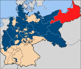 Rot: Lage der Provinz Preußen