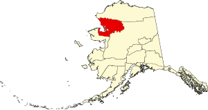Map of Alaska highlighting Northwest Arctic Borough