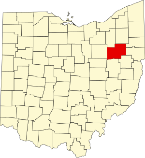 Map of Ohio highlighting Stark County