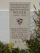 Stammwappen der Welser, Familiengruft, Bartolomäus Welser, Mariä Heimsuchung in Amberg (Schwaben), Landkreis Unterallgäu, Bayern