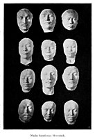 Funerary masks excavated near Minusinsk, photographed in 1901.[14]