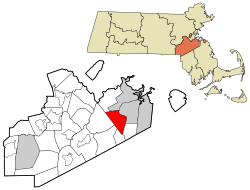 Location in Norfolk County in Massachusetts