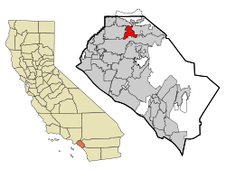 Location of Placentia in Orange County, California