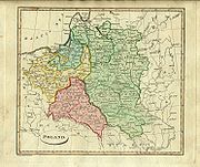 1814 map of the partitioned Commonwealth with Lithuania proper (Duchy of Lithuania)
