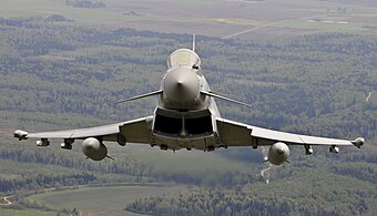 RAF Typhoon patrolling over Lithuania as part of the NATO Baltic Air Policing mission