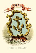 Rhode Island state coat of arms (illustrated, 1876)