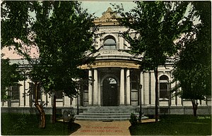 Postcard. Ricks Memorial Library in Yazoo City.