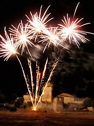 Fireworks light up the village at its annual fete