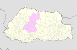 Map of Wangdue Phodrang District in Bhutan