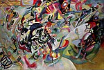 Composition VII; by Wassily Kandinsky; 1913; oil on canvas; 2 x 3 m; Tretyakov Gallery (Moscow, Russia)[257]