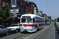 Route 23 trolley on Germantown Avenue, 1985