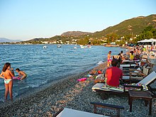 The beach of Agios Vasileios in Achaea, Greece