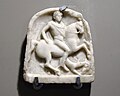 Thracian horseman with hound, marble votive tablet, Stara Zagora regional history museum