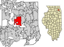 Location within DuPage County and Illinois