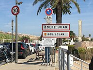 Other road sign of Golfe-Juan