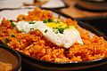 Kimchi fried rice with a fried egg on top