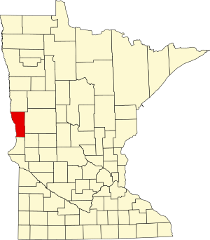 Map of Minnesota highlighting Wilkin County