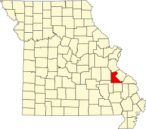 Map of Missouri highlighting Saint Francois County