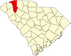 Map of South Carolina highlighting Greenville County