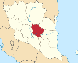 Location of Maran District in Pahang