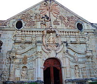 Stone carvings at the facade of Miagao Church, World Heritage Site and a National Cultural Treasure