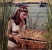 Bithiah finds the infant Moses in The Ten Commandments, 1956
