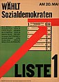 Plakat der SPD 1928 mit dem Hinweis auf „Liste 1“