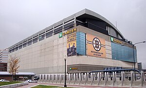 TD Garden from the Rose Fitzgerald Kennedy Greenway in 2009