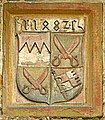 Gemehrtes fürstbischöfliches Wappen von Rudolf II. von Scherenberg (Wehrmauer der Festung Marienberg)