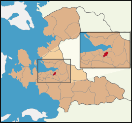 Map showing Karabağlar District in İzmir Province