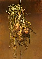 Onion I., oil painting on panel, 60x45 cm, 1997