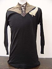 An All Blacks jersey from 1905, featuring a silver fern