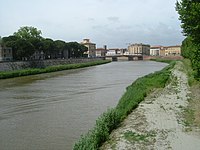The Arno in Pisa, near the Ponte della Fortezza (Fortress Bridge)