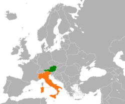 Lage von Österreich und Italien