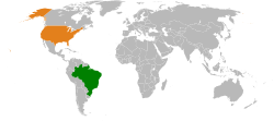 Lage von Brasilien und Vereinigte Staaten