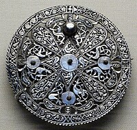 Brooch from the Pentney Hoard, in the Trewhiddle style.