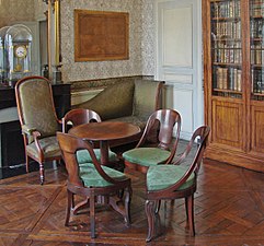 Cabinet of Auguste Comte, with Voltaire armchair and gondola chairs