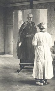 Cecilia Beaux painting of Cardinal Mercier (c. 1919)
