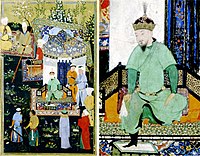 Depiction of Timur granting audience on the occasion of his accession, 1467 edition