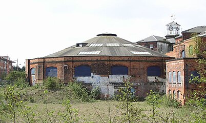 North Midland Railway roundhouse at Derby, England, built in 1839, as it was in 2006