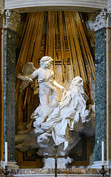 Ecstasy of Saint Teresa; by Gian Lorenzo Bernini; 1647–1652; marble; height: 3.5 m; Santa Maria della Vittoria, Rome[121]